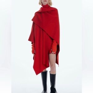 NWOT Zara Asymmetric Knit Cape SZ XS/S - oversized